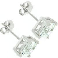 Thumbnail for Sterling Silver Princess Cut Stud Earrings