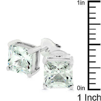 Thumbnail for Sterling Silver Princess Cut Stud Earrings