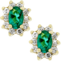 Thumbnail for Emerald Flower Stud Earrings