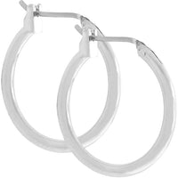 Thumbnail for Simple Silvertone Hoop Earrings