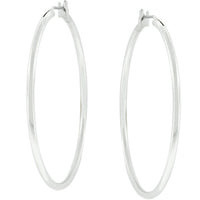 Thumbnail for Large Silvertone Finish Hoop Earrings