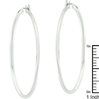 Thumbnail for Large Silvertone Finish Hoop Earrings