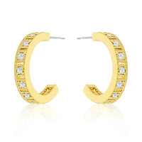 Thumbnail for Roma Goldtone Finish Hoop Earrings