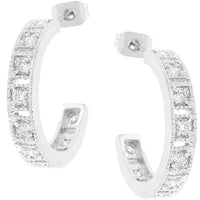 Thumbnail for Studded Cubic Zirconia Hooplet Earrings