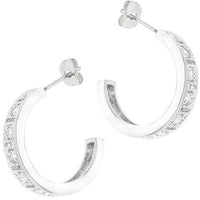 Thumbnail for Studded Cubic Zirconia Hooplet Earrings