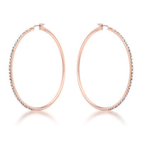 Thumbnail for Large Rosegold Hoop Earrings with Crystals