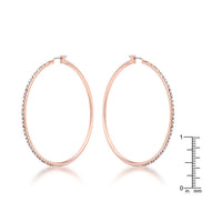Thumbnail for Large Rosegold Hoop Earrings with Crystals