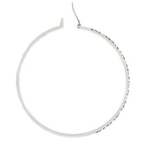 Thumbnail for 2 Inch Rhodium Plated Finish Cubic Zirconia Hoop Earrings