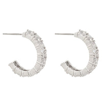 Thumbnail for Trillion Cut Cubic Zirconia Hoop Earrings