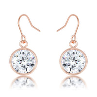Thumbnail for 5.5 Ct Rose Gold CZ Drop Earrings