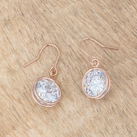 Thumbnail for 5.5 Ct Rose Gold CZ Drop Earrings