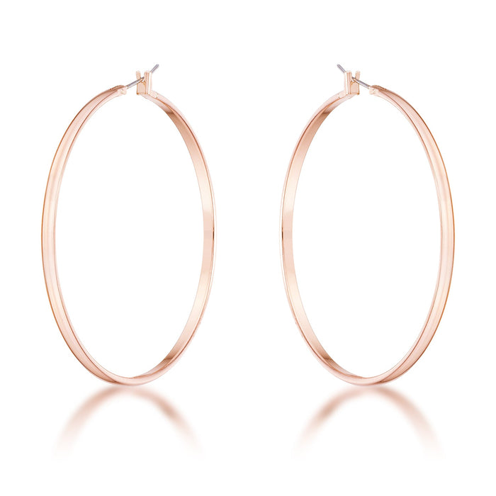 55mm Rose Gold Plated Classic Hoop Earrings