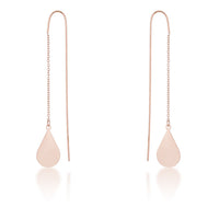 Thumbnail for Chloe Rose Gold Stainless Steel Teardrop Threaded Drop Earrings