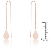 Thumbnail for Chloe Rose Gold Stainless Steel Teardrop Threaded Drop Earrings