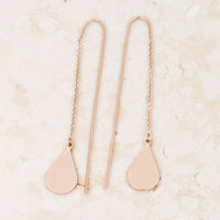 Thumbnail for Chloe Rose Gold Stainless Steel Teardrop Threaded Drop Earrings