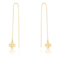 Thumbnail for Patricia Gold Stainless Steel Clover Threaded Drop Earrings