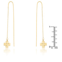 Thumbnail for Patricia Gold Stainless Steel Clover Threaded Drop Earrings
