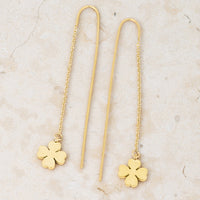 Thumbnail for Patricia Gold Stainless Steel Clover Threaded Drop Earrings