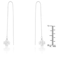 Thumbnail for Patricia Rhodium Stainless Steel Clover Threaded Drop Earrings