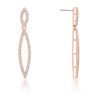 Thumbnail for Sara 1.2ct CZ Rose Gold Delicate Double Teardrop Drop Earrings