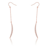 Thumbnail for Luna 0.5ct CZ Rose Gold Delicate Moon Drop Earrings