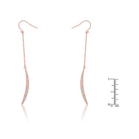 Thumbnail for Luna 0.5ct CZ Rose Gold Delicate Moon Drop Earrings