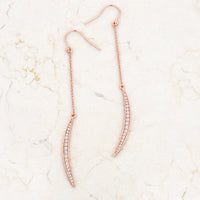 Thumbnail for Luna 0.5ct CZ Rose Gold Delicate Moon Drop Earrings