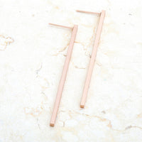 Thumbnail for Carolee Rose Gold Stainless Steel Long Line Drop Earrings