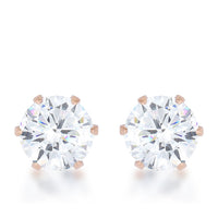 Thumbnail for Reign 3.4ct CZ Rose Gold Stainless Steel Stud Earrings