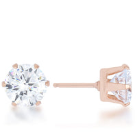 Thumbnail for Reign 3.4ct CZ Rose Gold Stainless Steel Stud Earrings