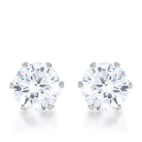 Thumbnail for Reign 3.4ct CZ Rhodium Stainless Steel Stud Earrings