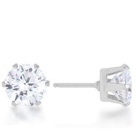 Thumbnail for Reign 3.4ct CZ Rhodium Stainless Steel Stud Earrings