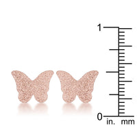 Thumbnail for Jess Glittery Butterfly Rose Gold Stud Earrings