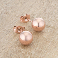Thumbnail for Julia Rose Gold Sphere Stud Earrings