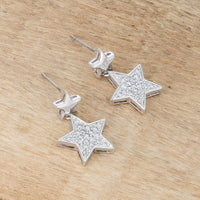 Thumbnail for Bianca 0.5ct CZ Rhodium Star Drop Earrings