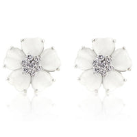 Thumbnail for White Flower Nouveau Earrings