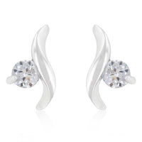 Thumbnail for Twisting Solitaire Cubic Zirconia Earrings
