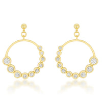 Thumbnail for Golden Graduated Cubic Zirconia Circle Earrings