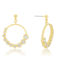 Thumbnail for Golden Graduated Cubic Zirconia Circle Earrings