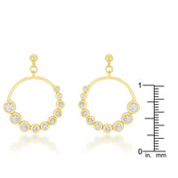 Thumbnail for Golden Graduated Cubic Zirconia Circle Earrings