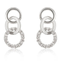 Thumbnail for Rhodium Plated Finish Triplet Hooplet Earrings