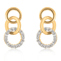 Thumbnail for Goldtone Finish Triplet Hooplet Earrings