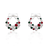 Thumbnail for Holiday Wreath Colored Crystal Earrings
