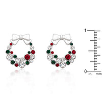 Thumbnail for Holiday Wreath Colored Crystal Earrings