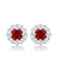 Thumbnail for Bella Bridal Earrings in Ruby Red