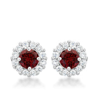Thumbnail for Bella Bridal Earrings in Garnet Red