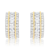 Thumbnail for Two-Tone Three Row Earrings