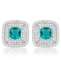 Thumbnail for Aqua Halo Stud Earrings