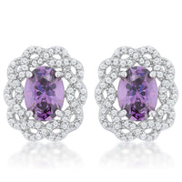 Thumbnail for Amethyst Oval Stud Earrings