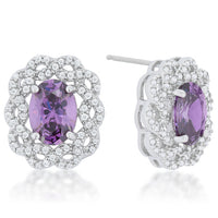 Thumbnail for Amethyst Oval Stud Earrings